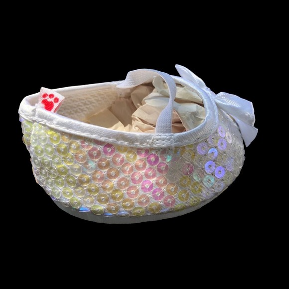 Build a Bear Sequin Shoes, Girls BAB Glitter Flat Dress shoes - Picture 2 of 5